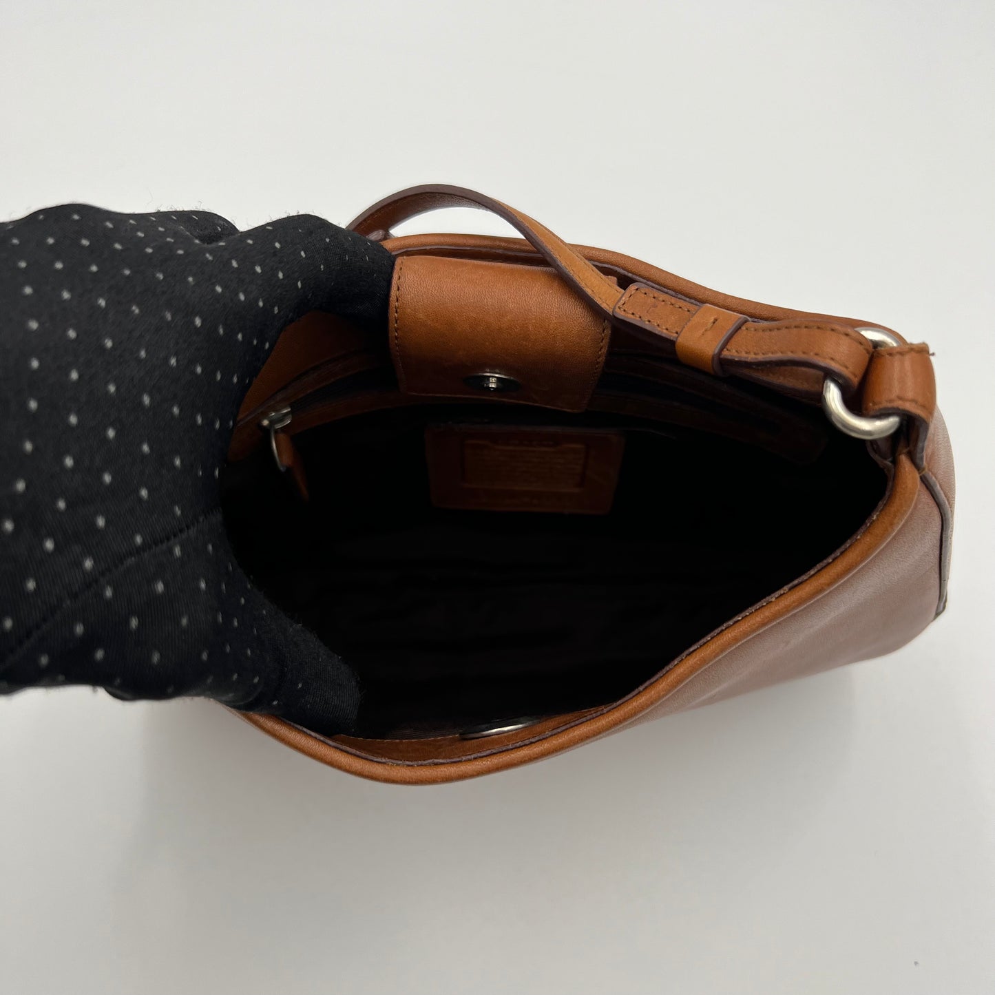 Coach Brown Leather Small Hobo Bag
