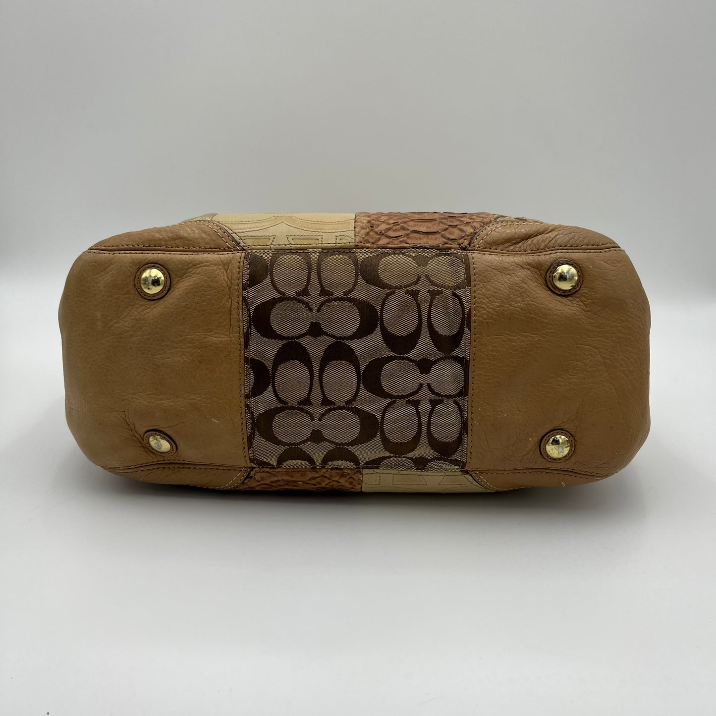 Coach Brown Patchwork Tote Bag