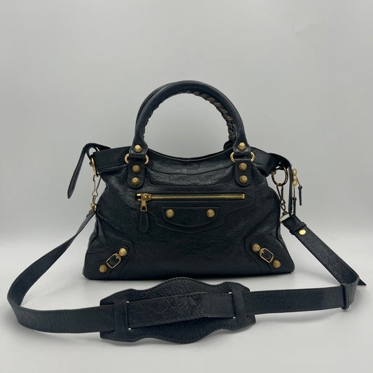 Balenciaga Dark Gray Leather Giant 12 Town GHW