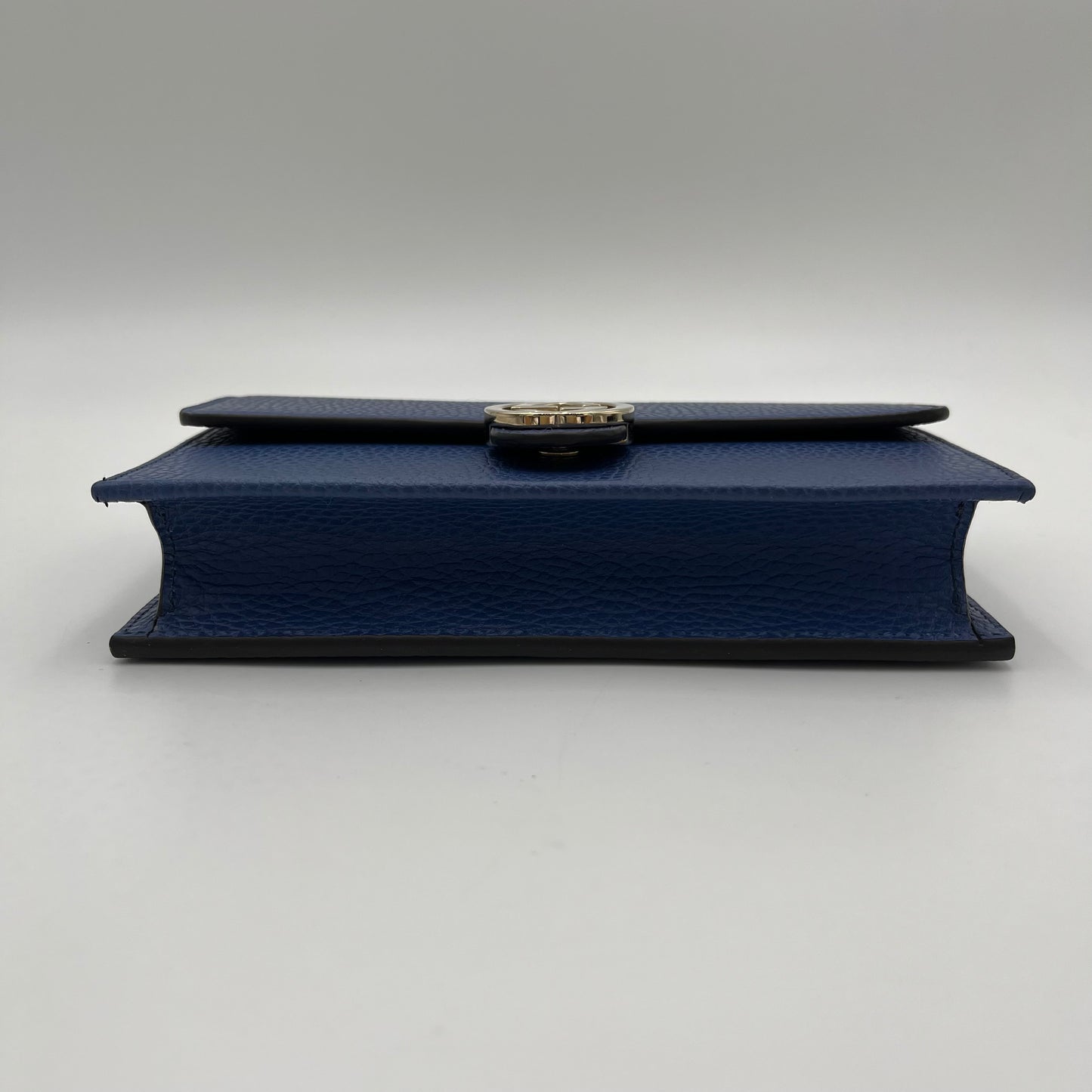 Gucci Blue Leather Interlocking G Wallet on Chain