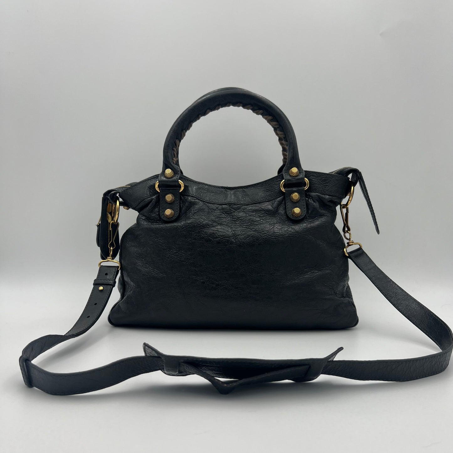Balenciaga Dark Gray Leather Giant 12 Town GHW