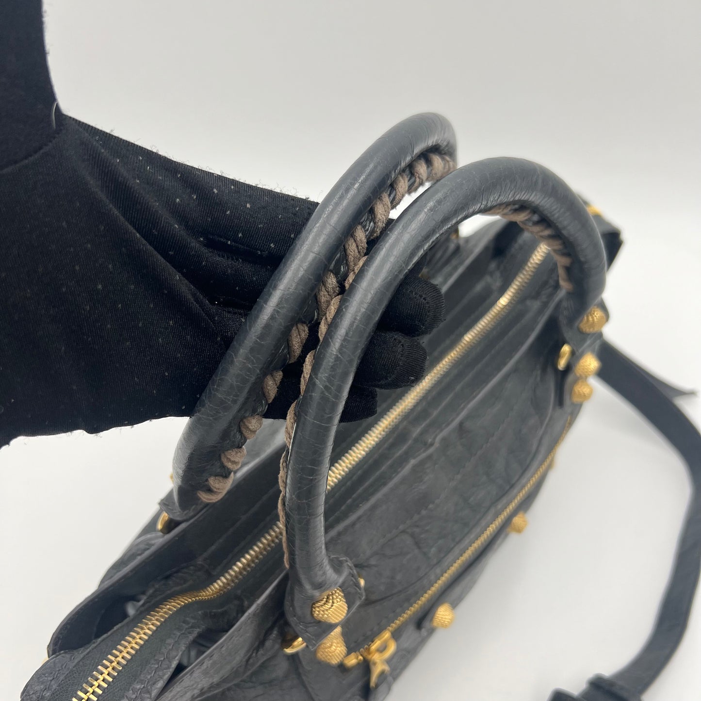 Balenciaga Dark Gray Leather Giant 12 Town GHW