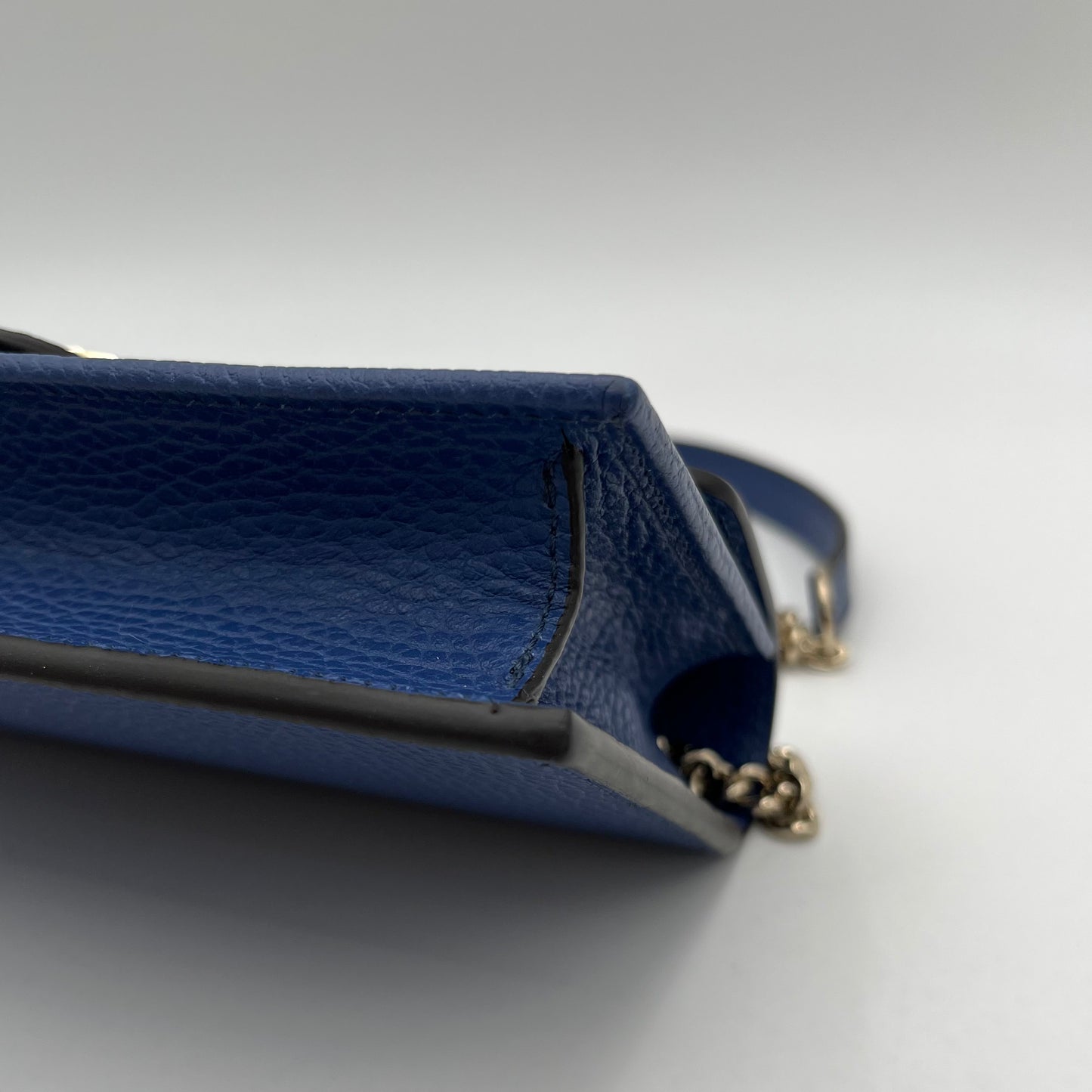 Gucci Blue Leather Interlocking G Wallet on Chain