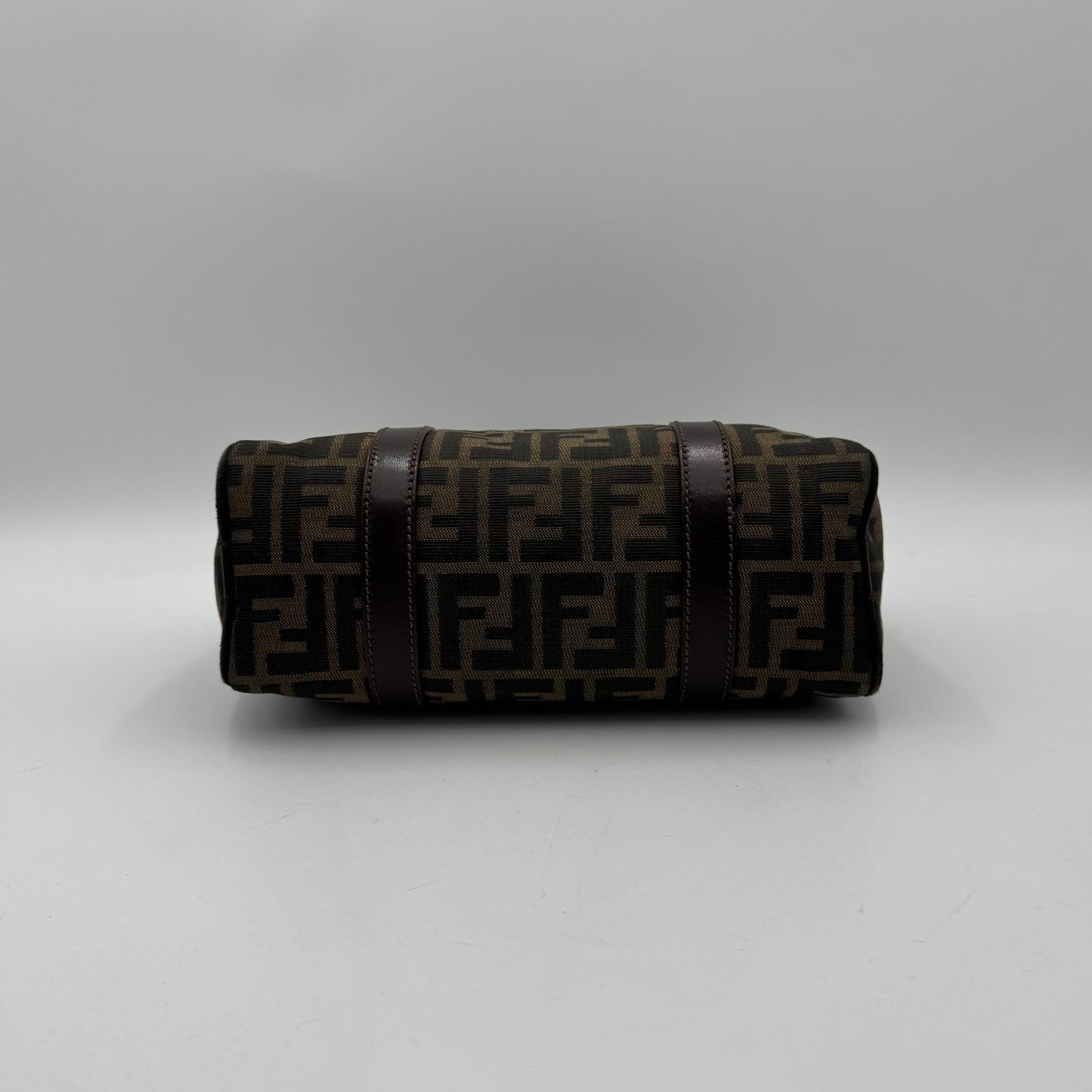 Fendi Tobacco Zucca Canvas and Leather Small Boston