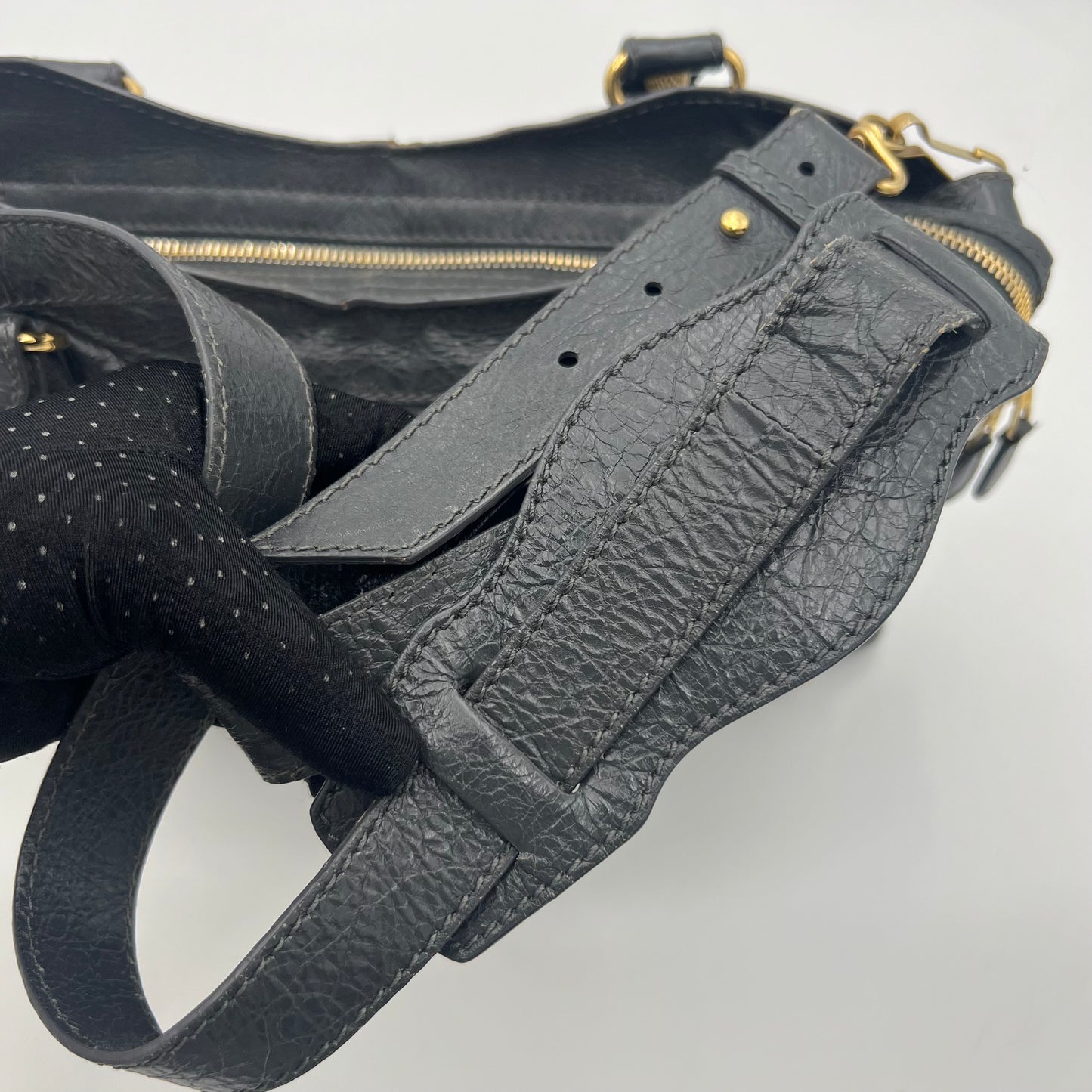 Balenciaga Dark Gray Leather Giant 12 Town GHW