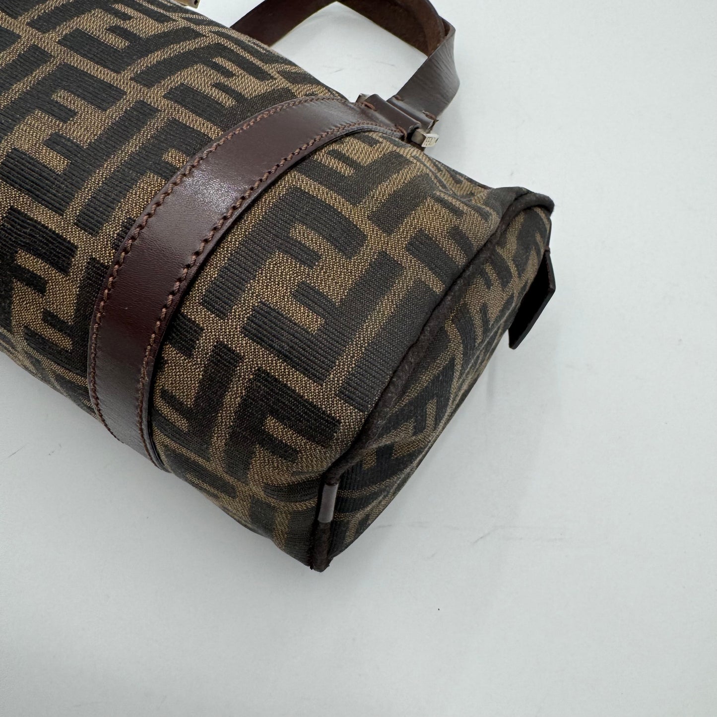 Fendi Tobacco Zucca Canvas and Leather Small Boston