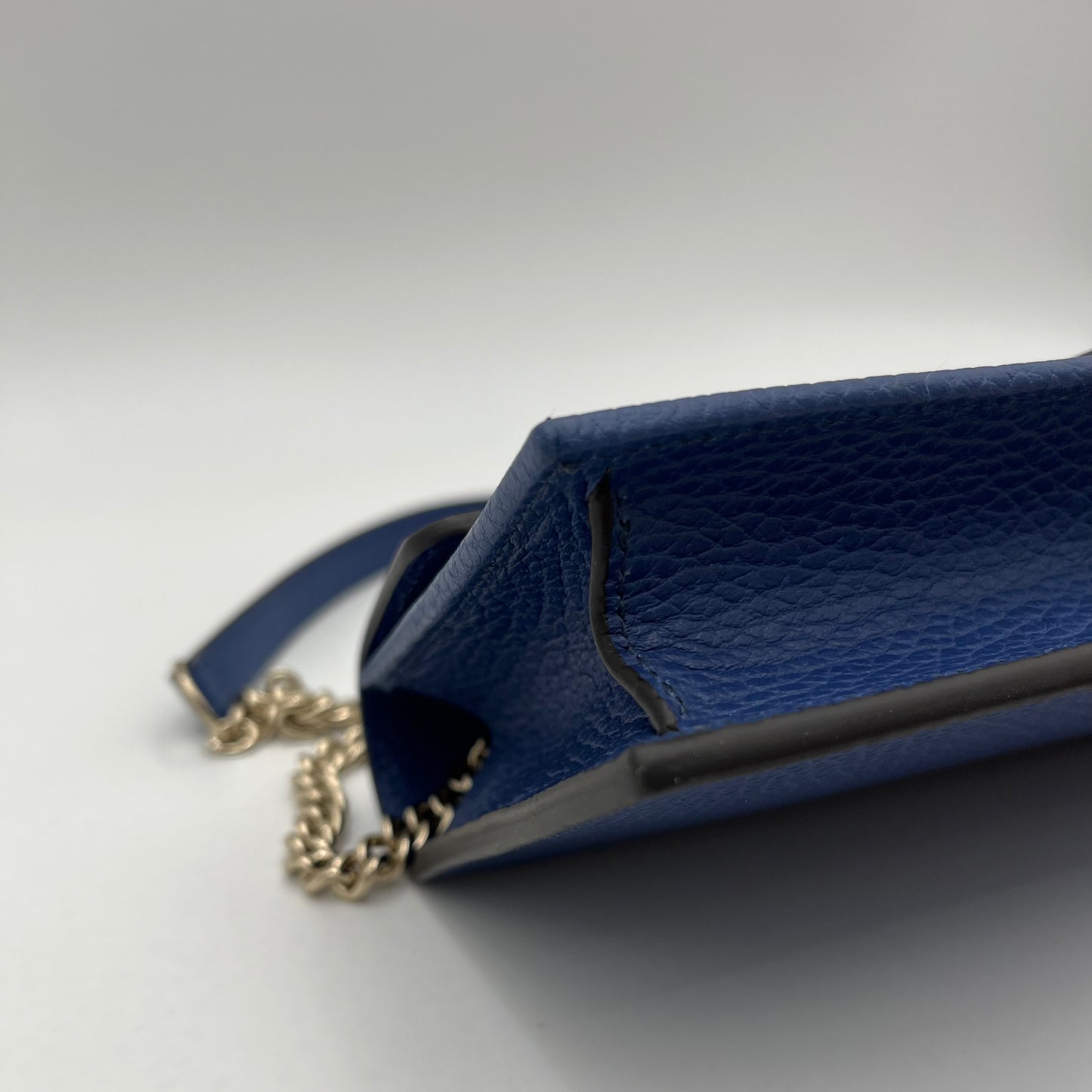 Gucci Blue Leather Interlocking G Wallet on Chain