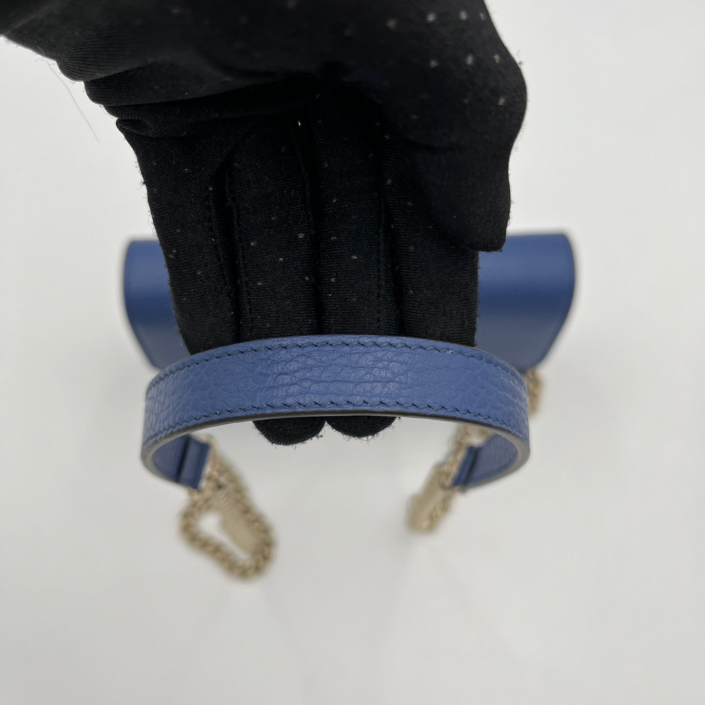 Gucci Blue Leather Interlocking G Wallet on Chain