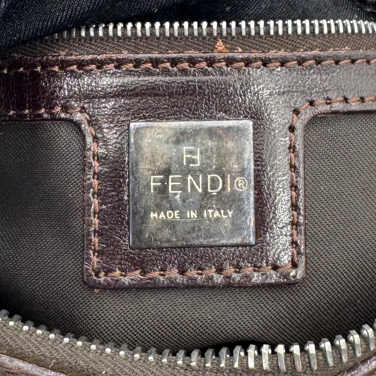 Fendi Tobacco Zucca Canvas and Leather Small Boston