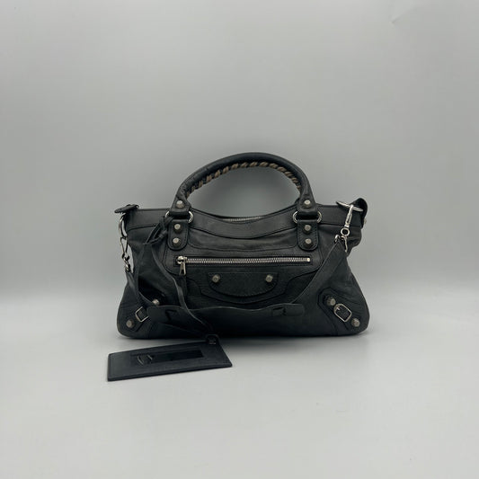 Balenciaga Gray Leather Giant 12 First Bag SHW