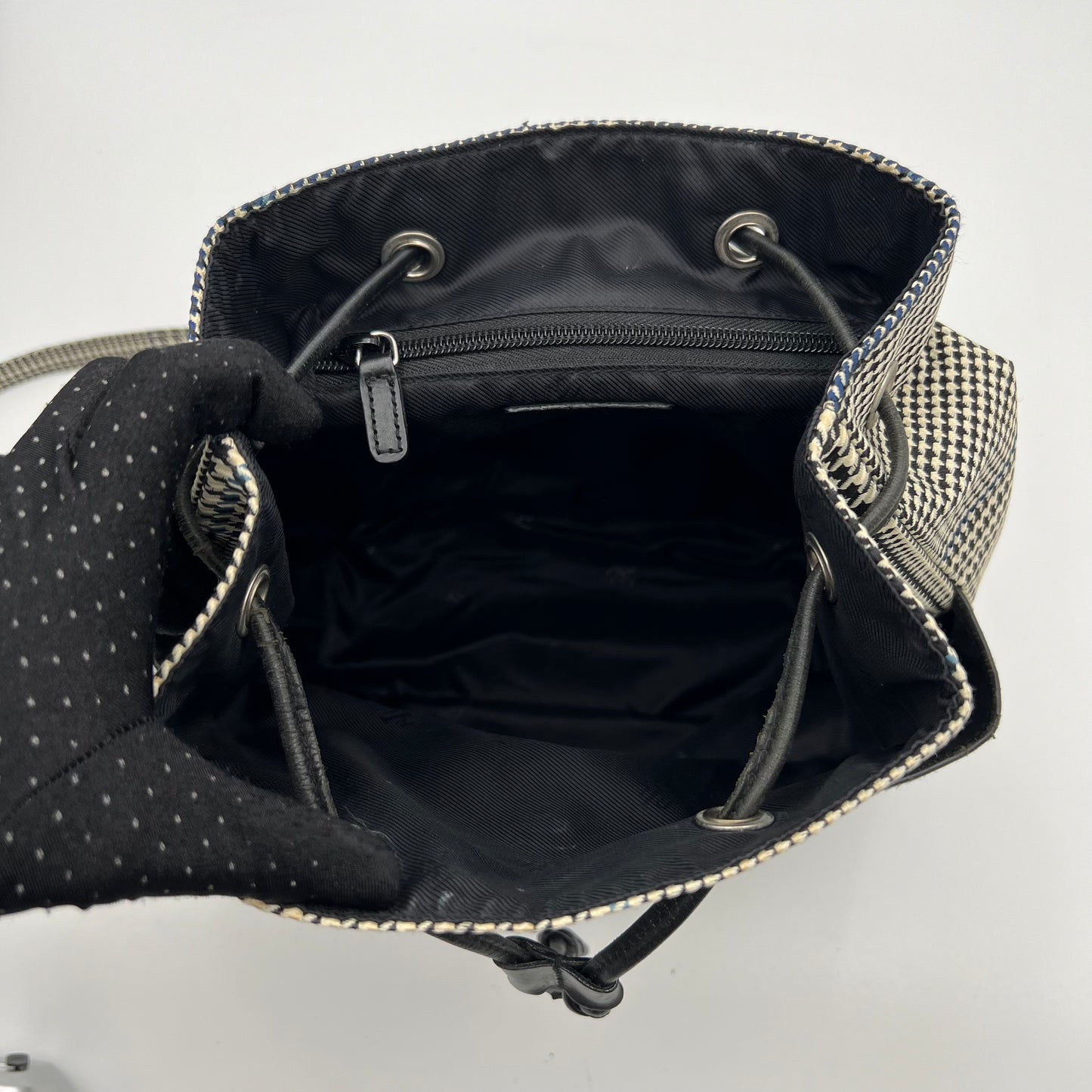 Ralph Lauren Houndstooth Flap Backpack