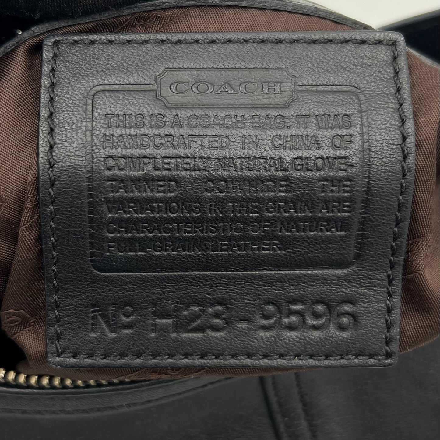 Coach Vintage Black Leather 9844 Mini Hobo Baguette SHW