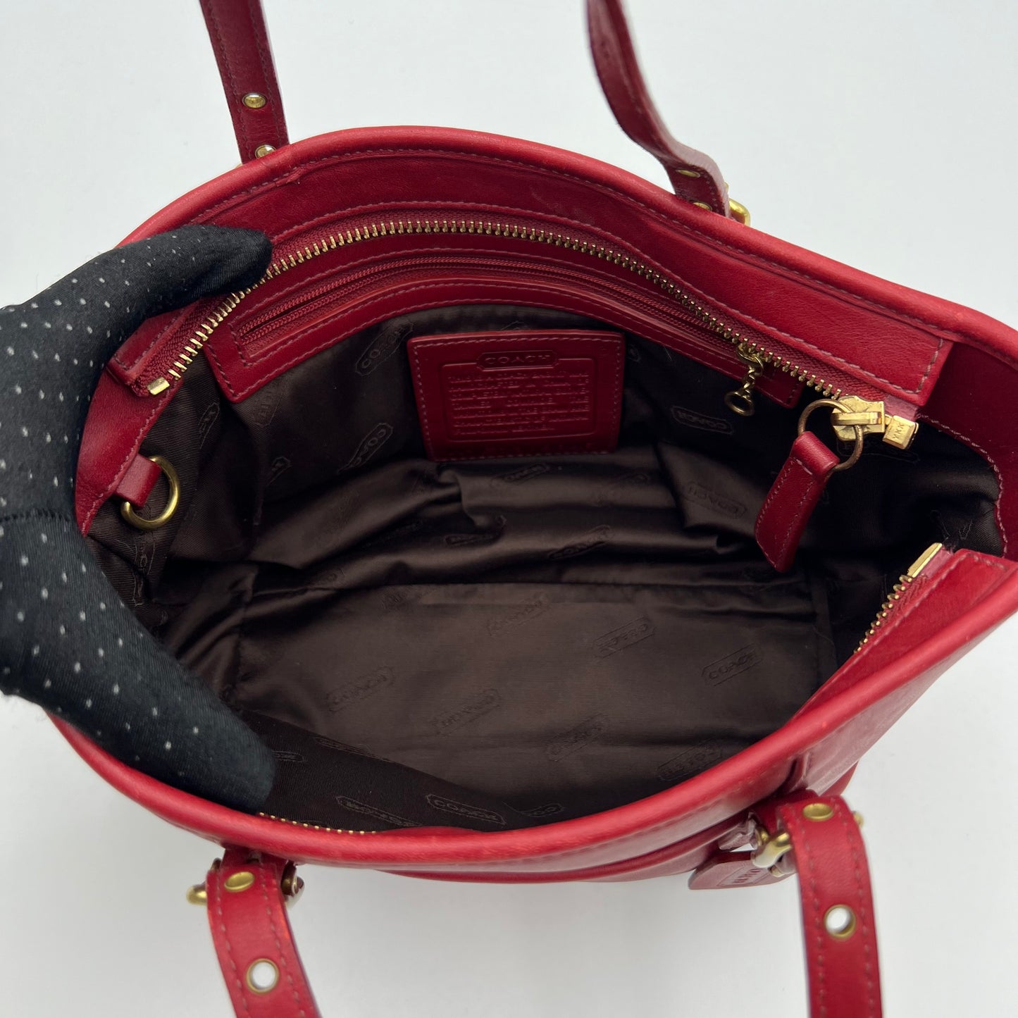 Coach Red Legacy Market Mini Tote