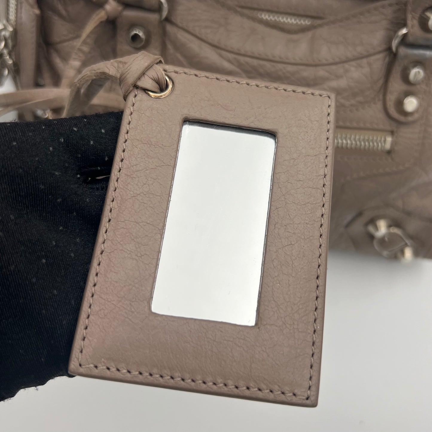 Balenciaga Taupe Leather Classic Mini City SHW