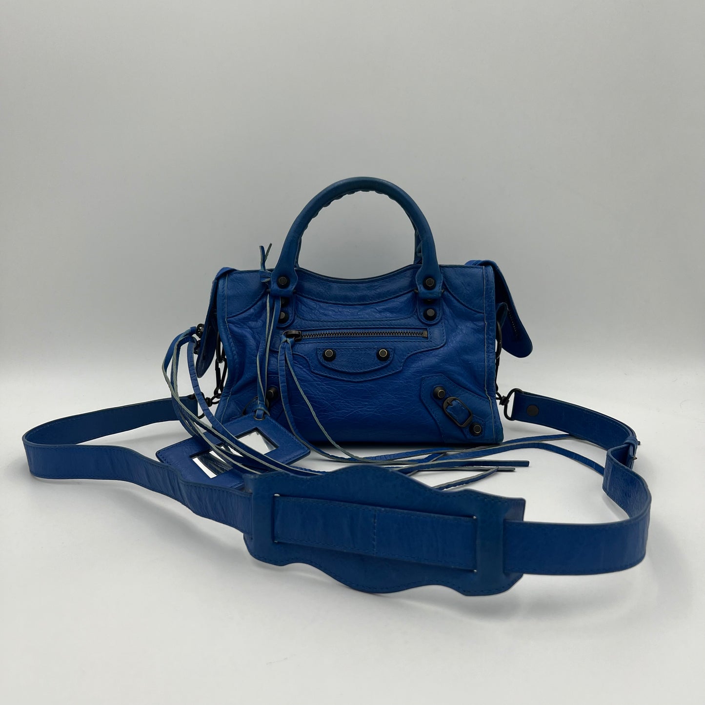 Balenciaga Royal Blue Leather Classic Mini City