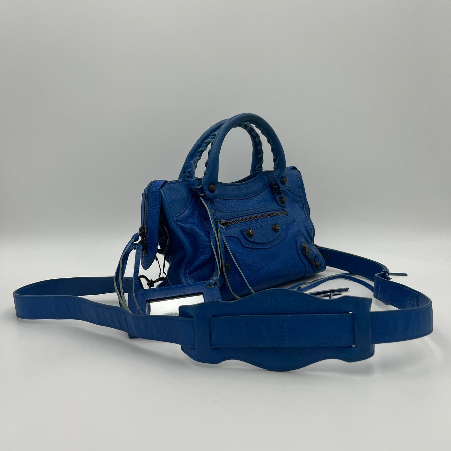 Balenciaga Royal Blue Leather Classic Mini City