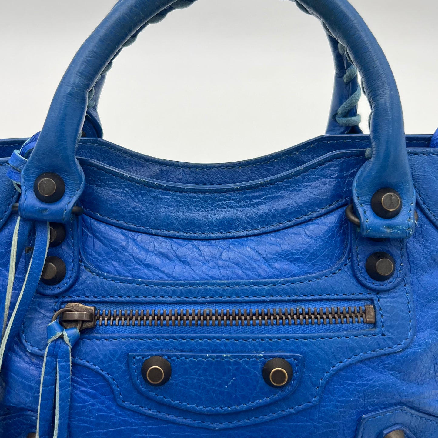 Balenciaga Royal Blue Leather Classic Mini City