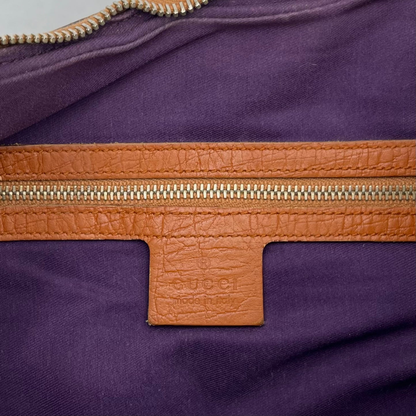 Gucci Monogram Canvas Orange and Purple Sherryline Horsebit Chain Large Hobo Bag