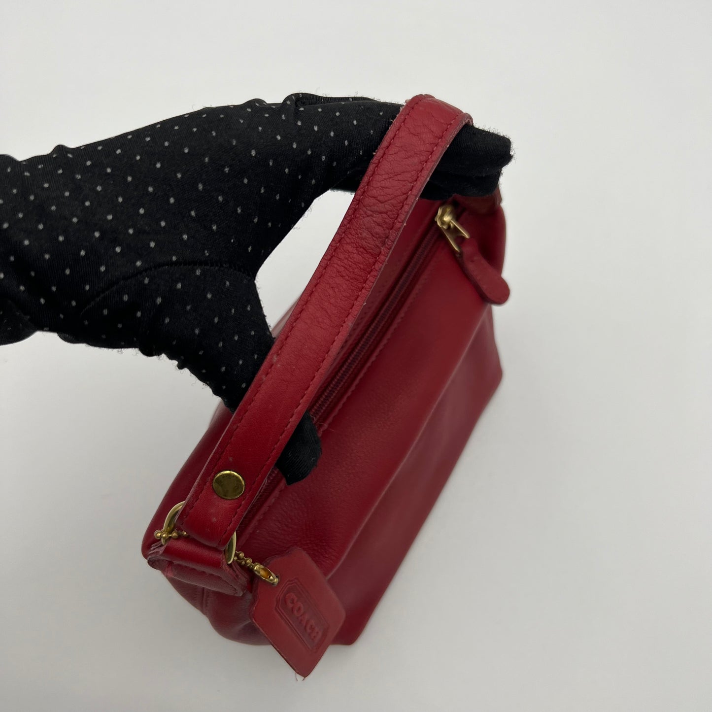 Coach Vintage Red Leather Mini Handbag