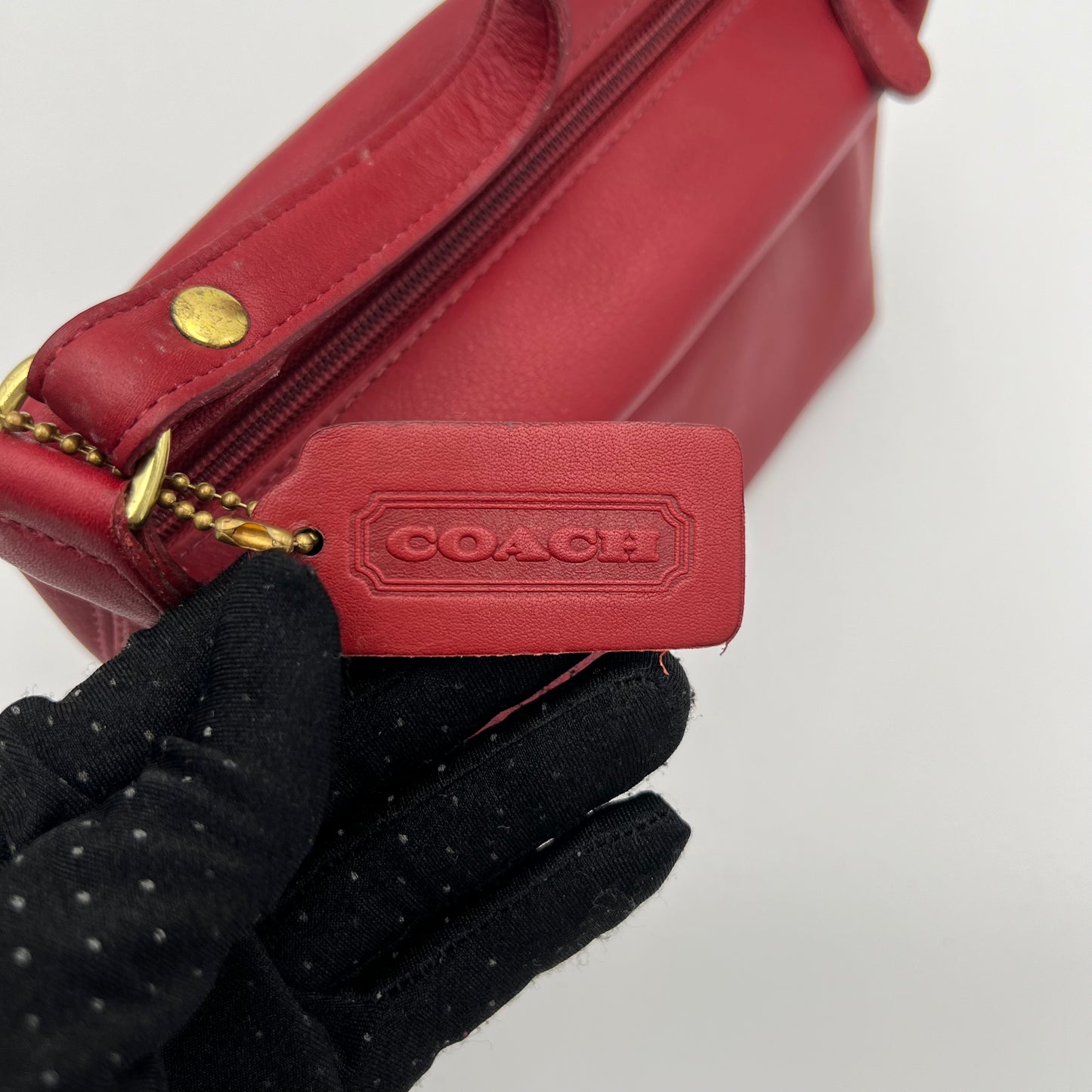 Coach Vintage Red Leather Mini Handbag