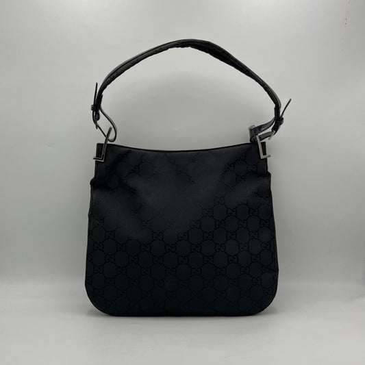 Gucci Black Monogram Nylon Large Hobo Bag