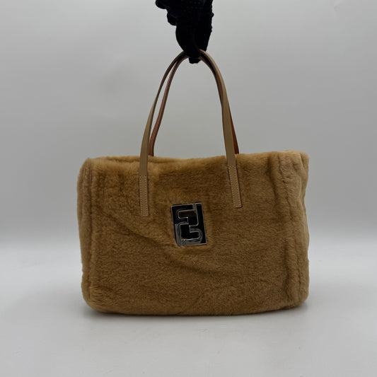 Fendi Light Brown Fur Shearling FF Handbag