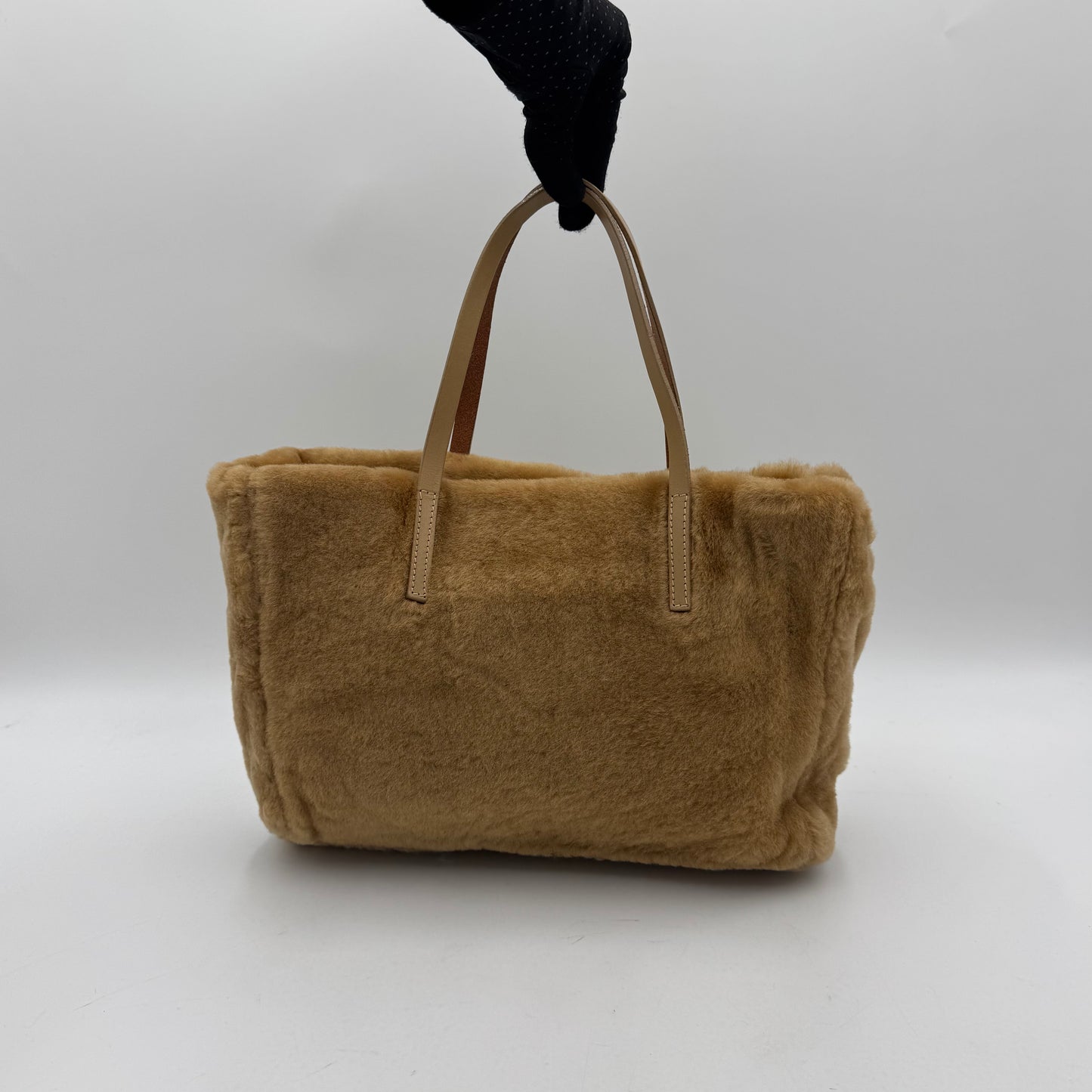 Fendi Light Brown Fur Shearling FF Handbag
