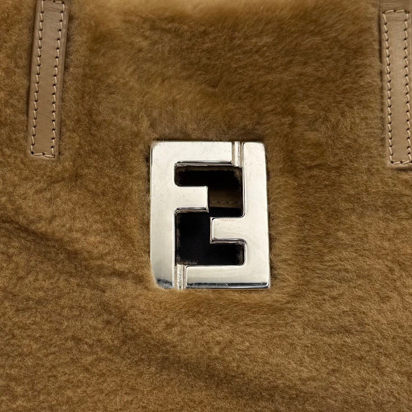Fendi Light Brown Fur Shearling FF Handbag