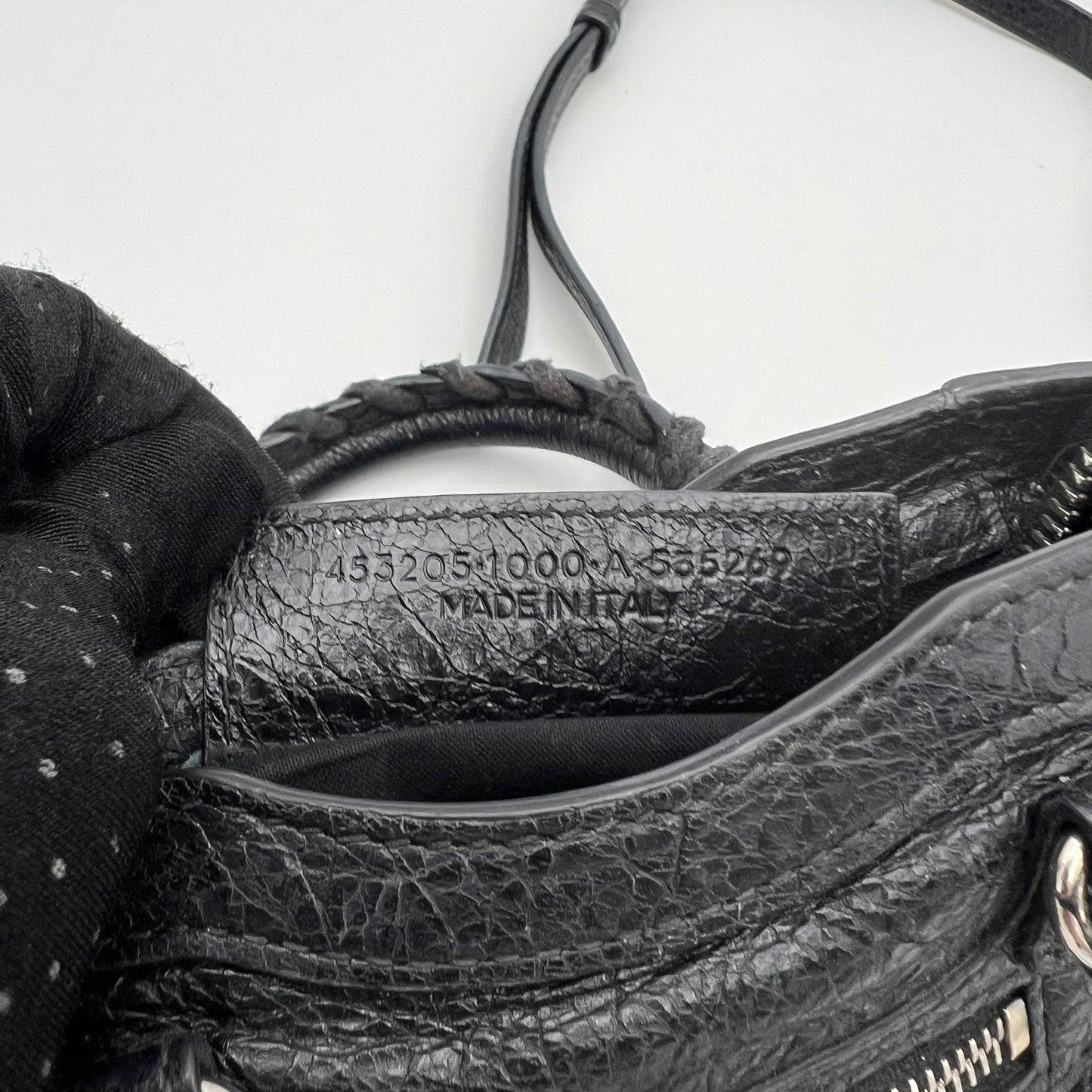 Balenciaga Black Leather Metallic Hardware Classic Nano City SHW