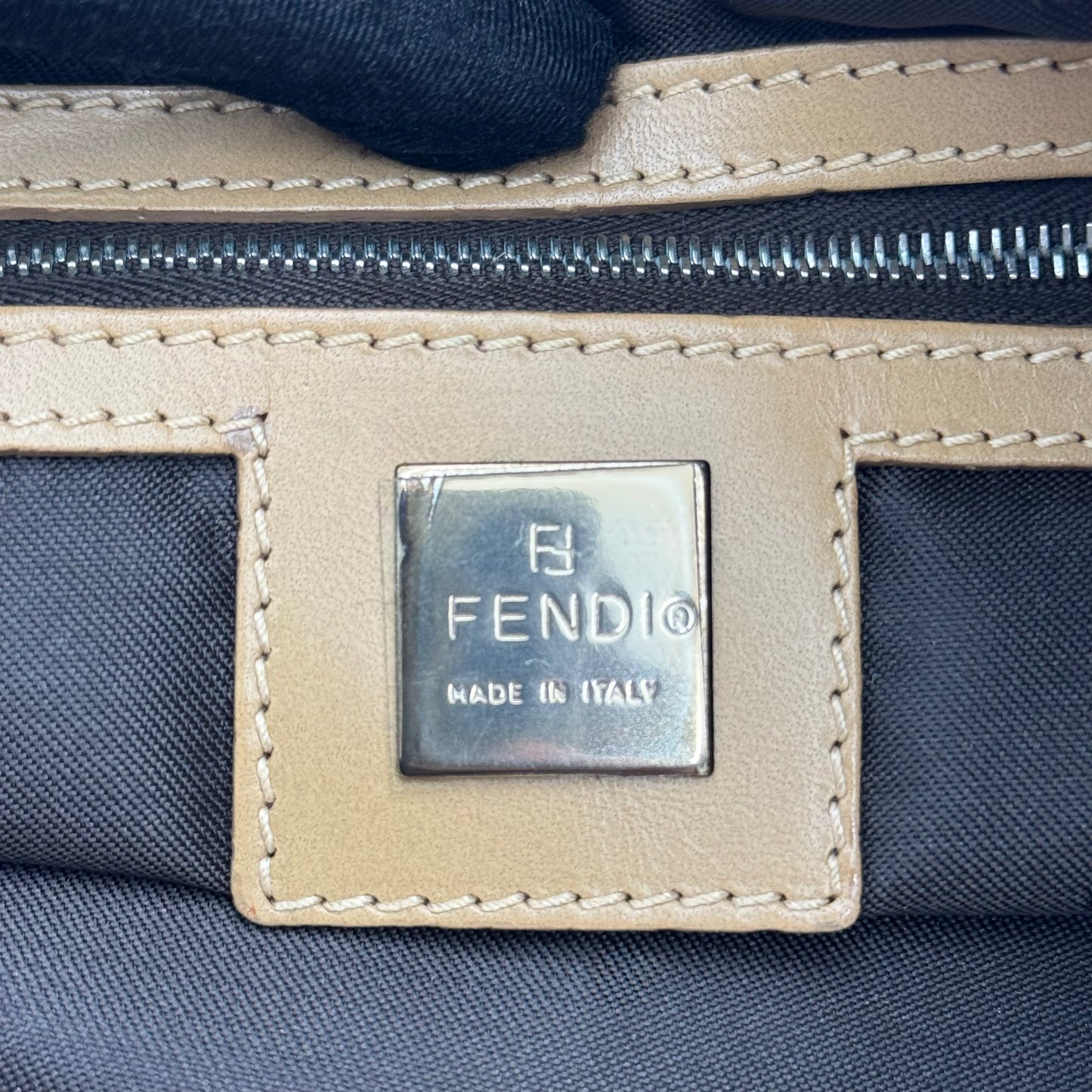 Fendi Light Brown Fur Shearling FF Handbag