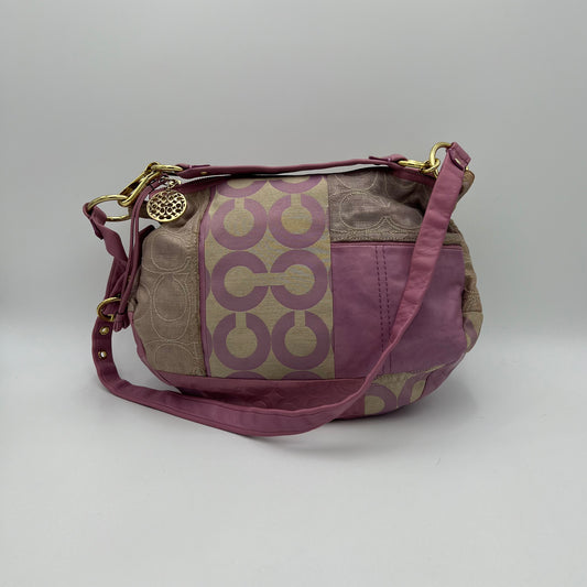 Coach Purple Signature Patchwork Hobo Two-Way Bag
