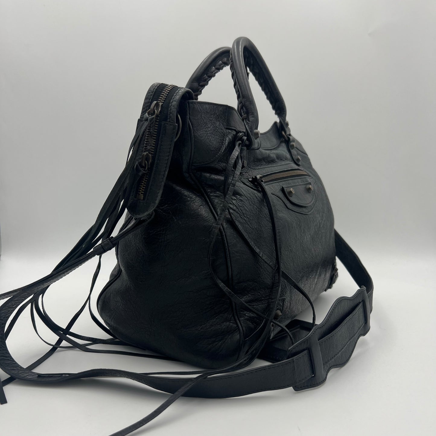 Balenciaga Black Leather Classic Velo