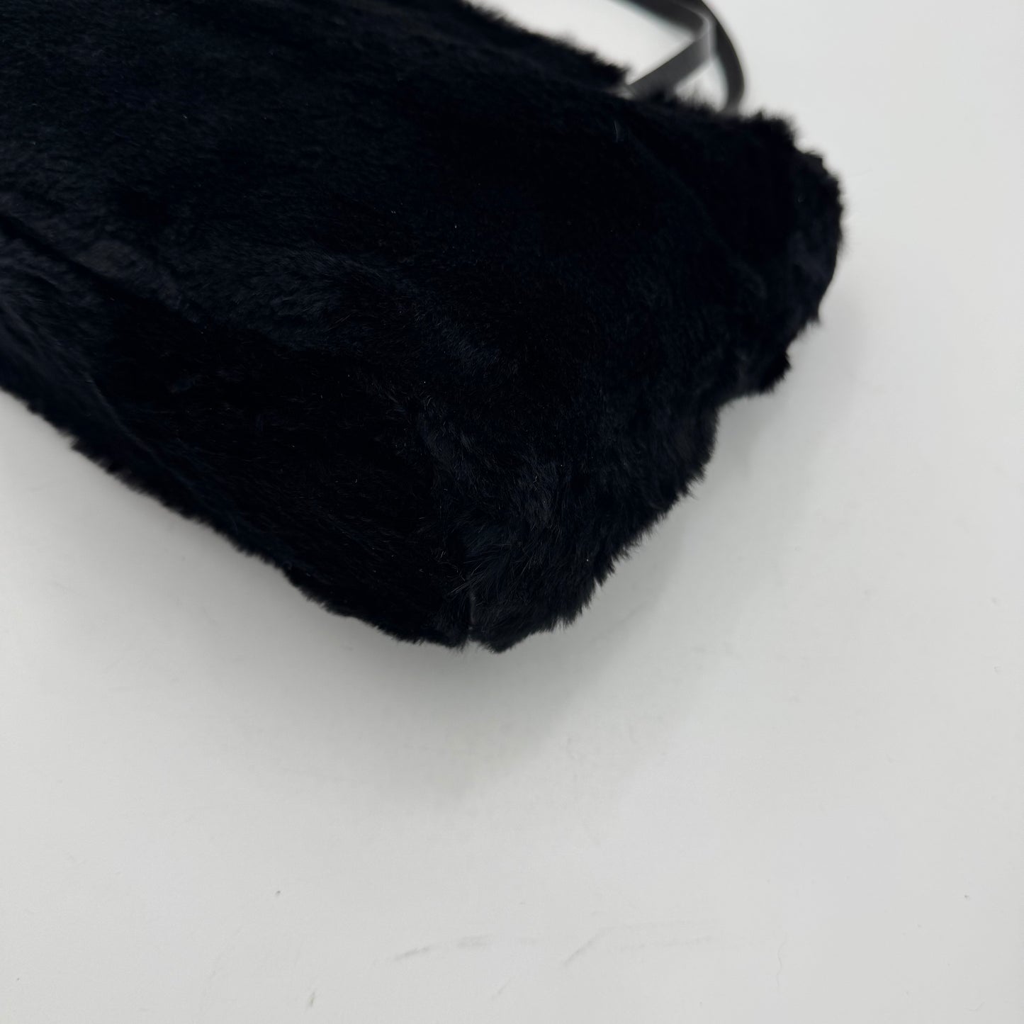 Fendi Black Fur FF Handbag SHW