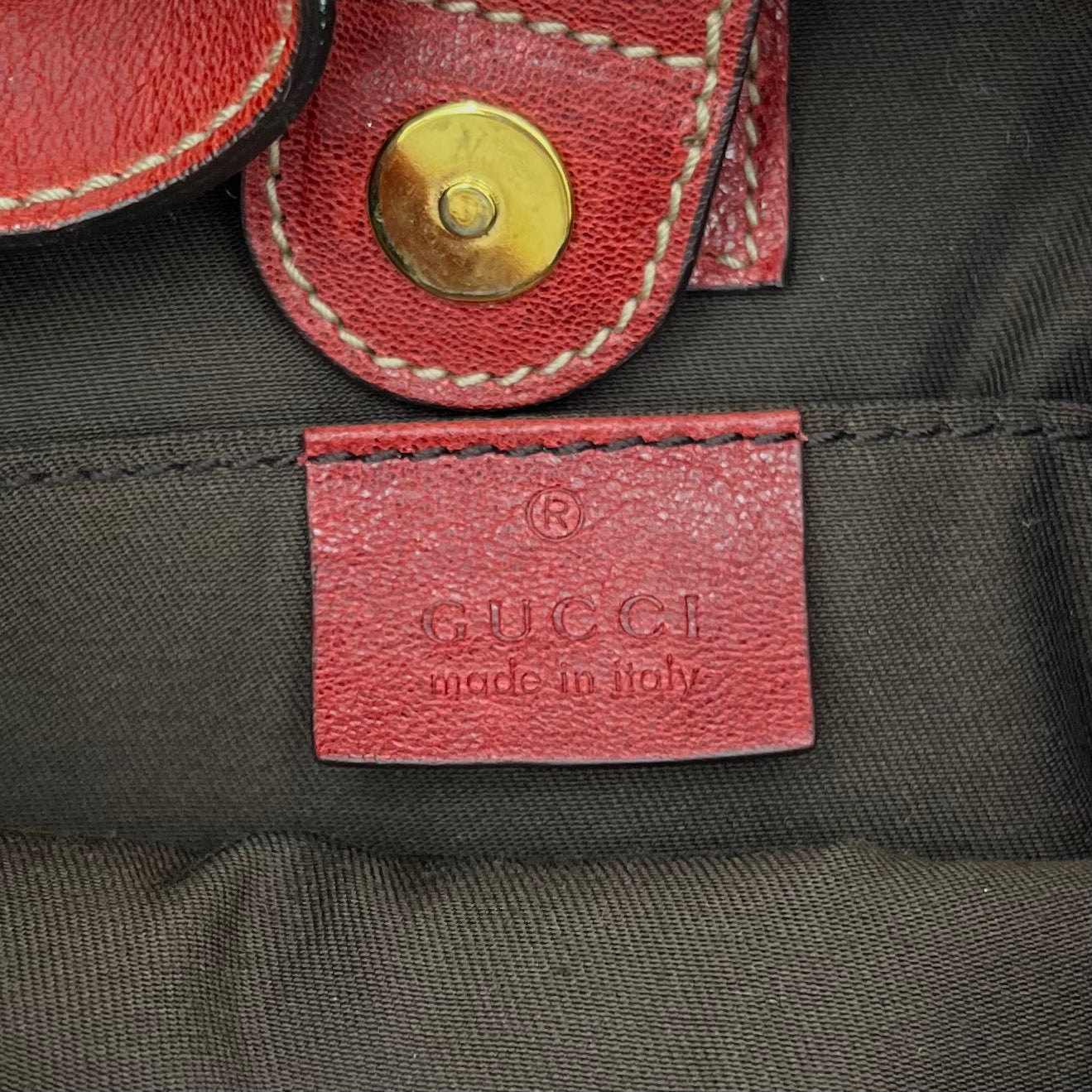 Gucci Red Guccissima Leather GG Flower Hobo Bag
