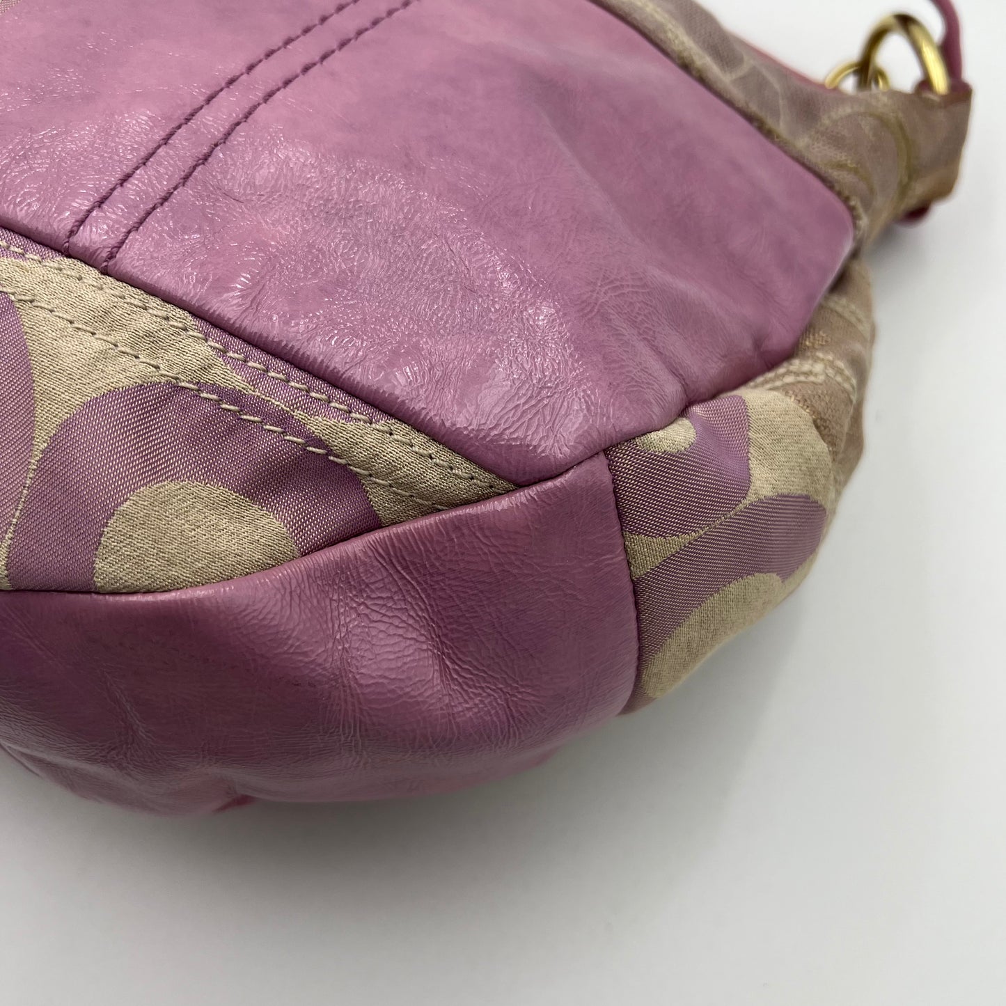 Coach Purple Signature Patchwork Hobo Two-Way Bag