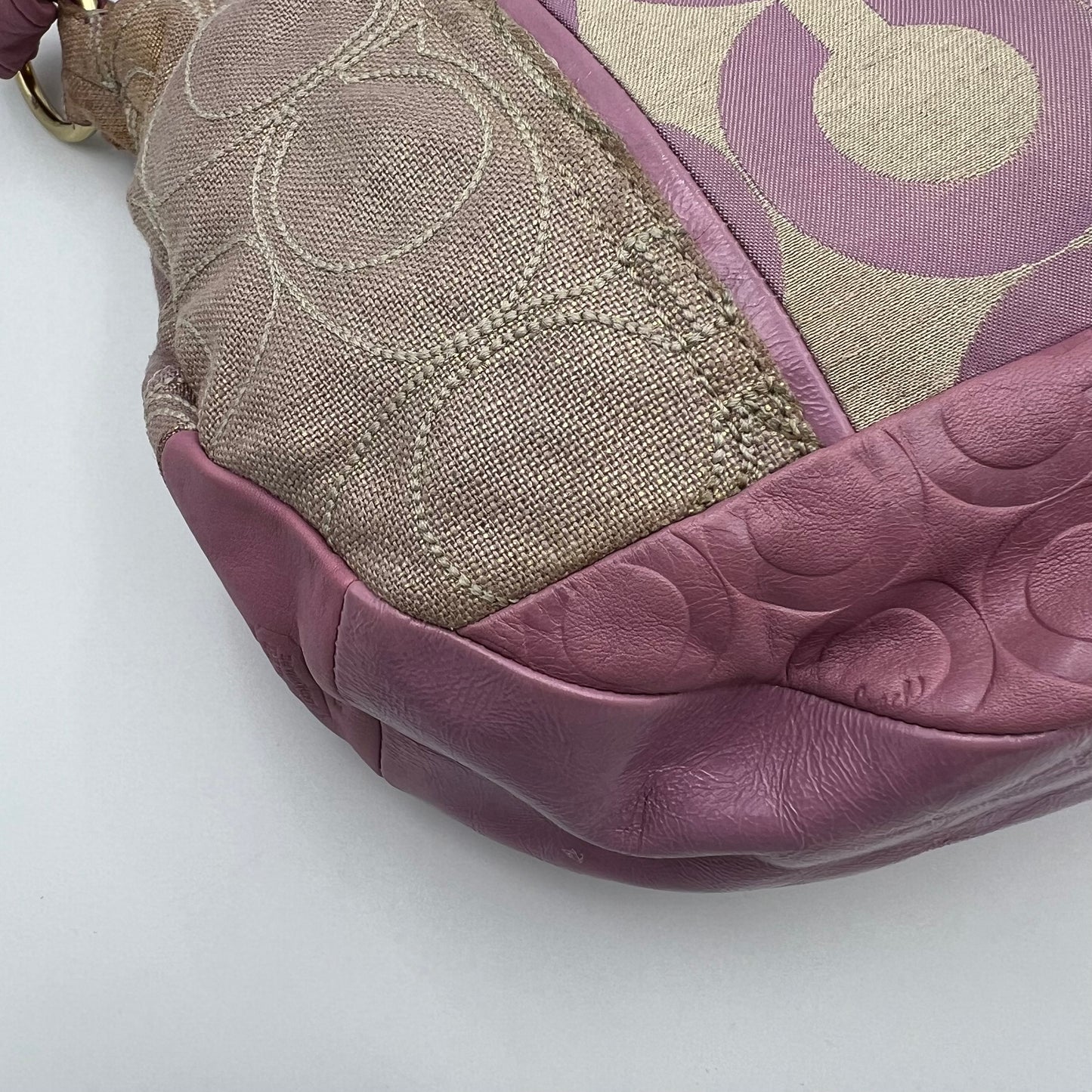 Coach Purple Signature Patchwork Hobo Two-Way Bag