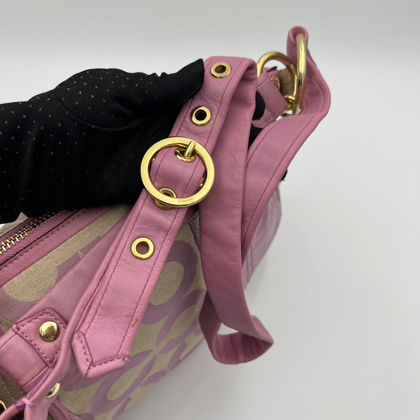 Coach Purple Signature Patchwork Hobo Two-Way Bag