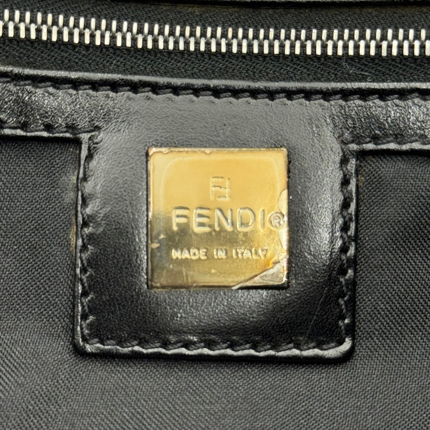 Fendi Black Fur FF Handbag SHW