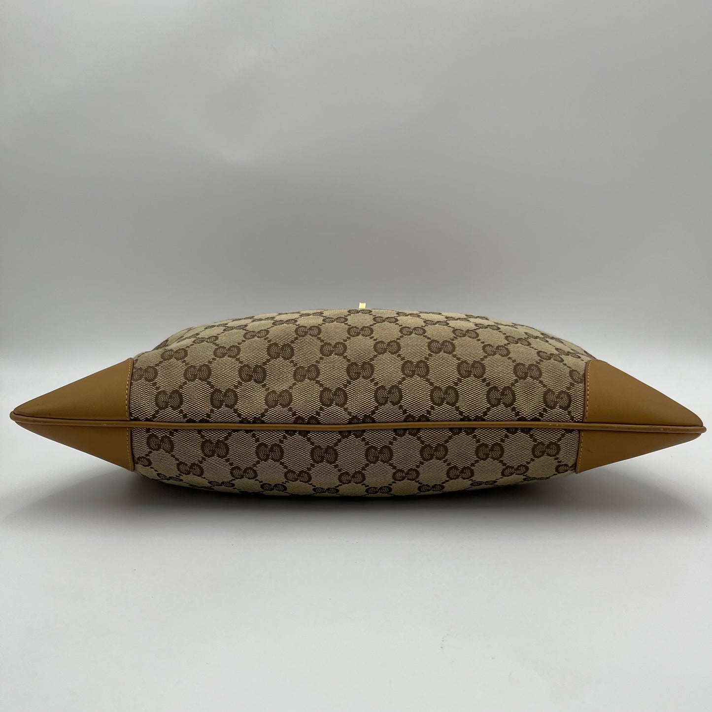 Gucci Beige Monogram Canvas Tan Leather Jackie
