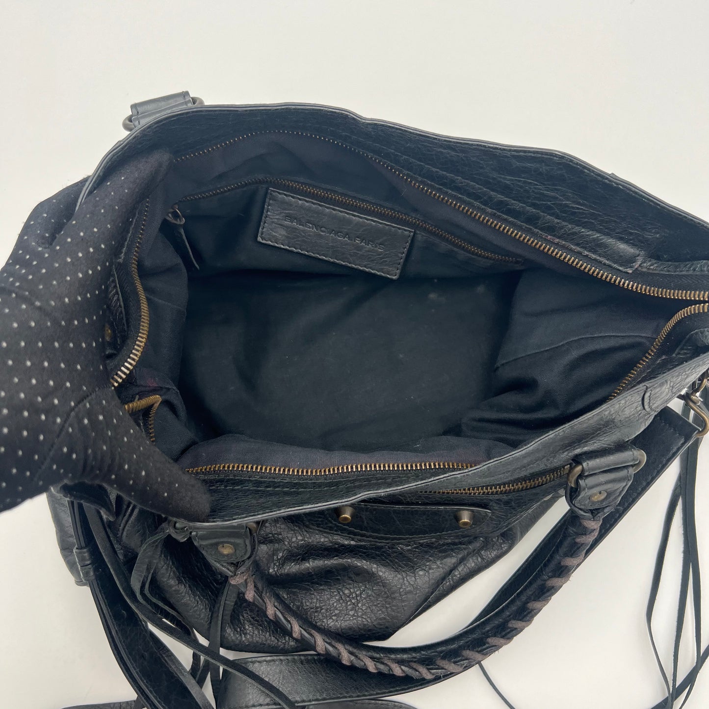 Balenciaga Black Leather Classic Velo