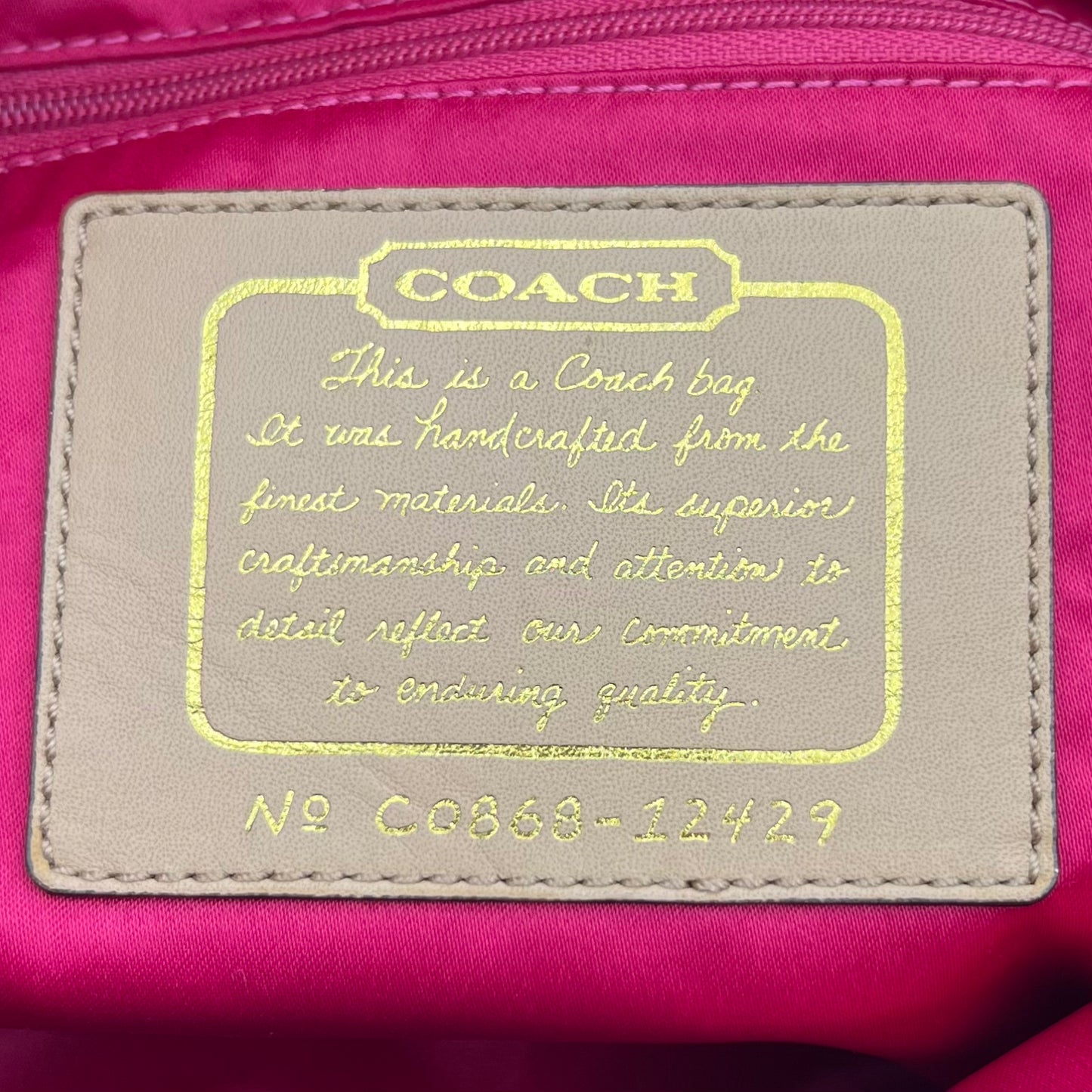 Coach Signature Canvas Khaki Stripe Small Zip Tote