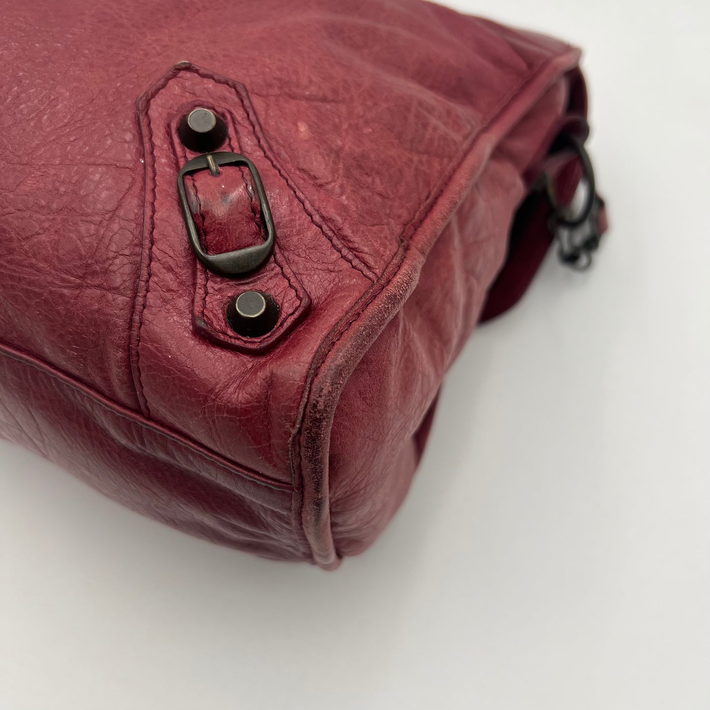 Balenciaga Burgundy Leather Classic City (no mirror)