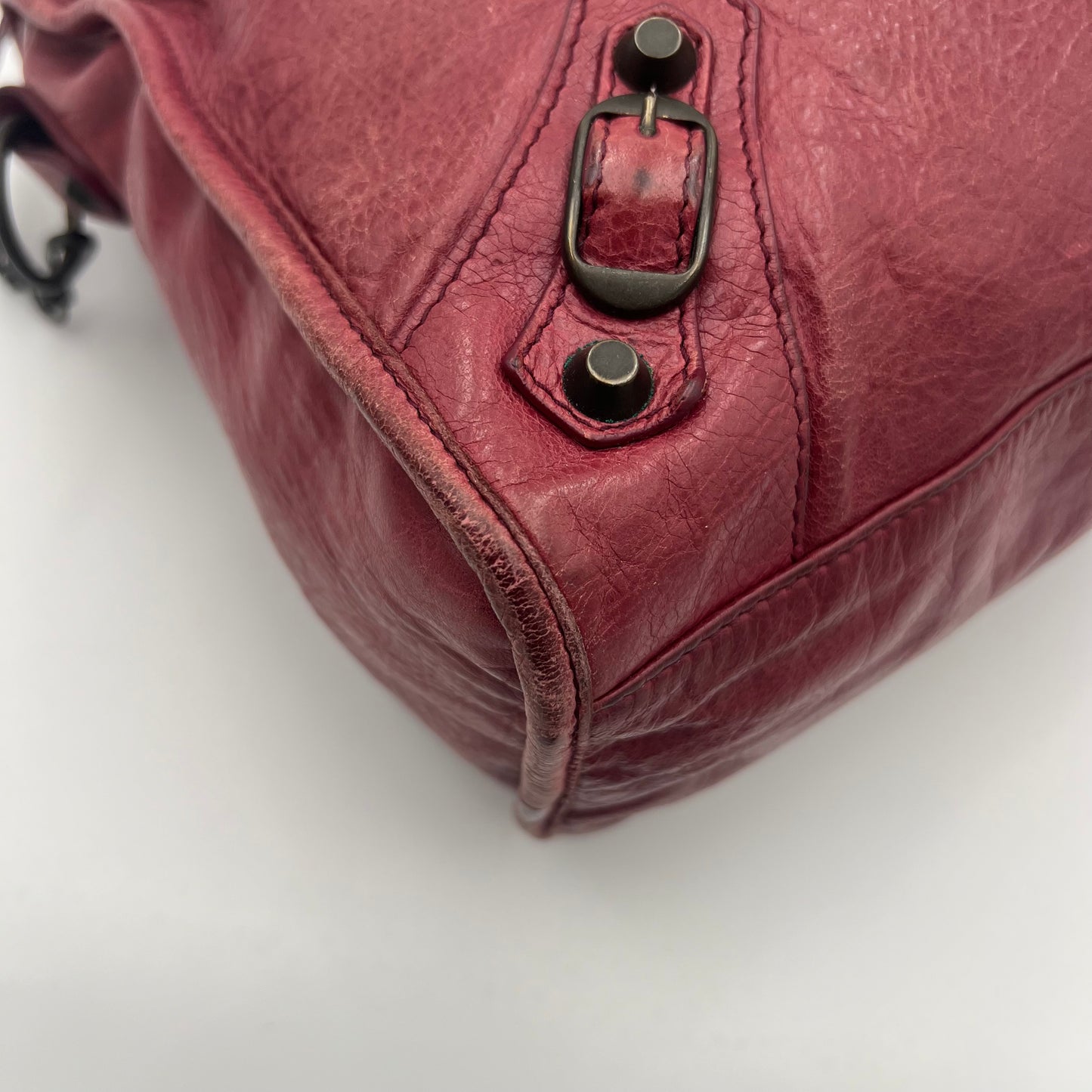 Balenciaga Burgundy Leather Classic City (no mirror)