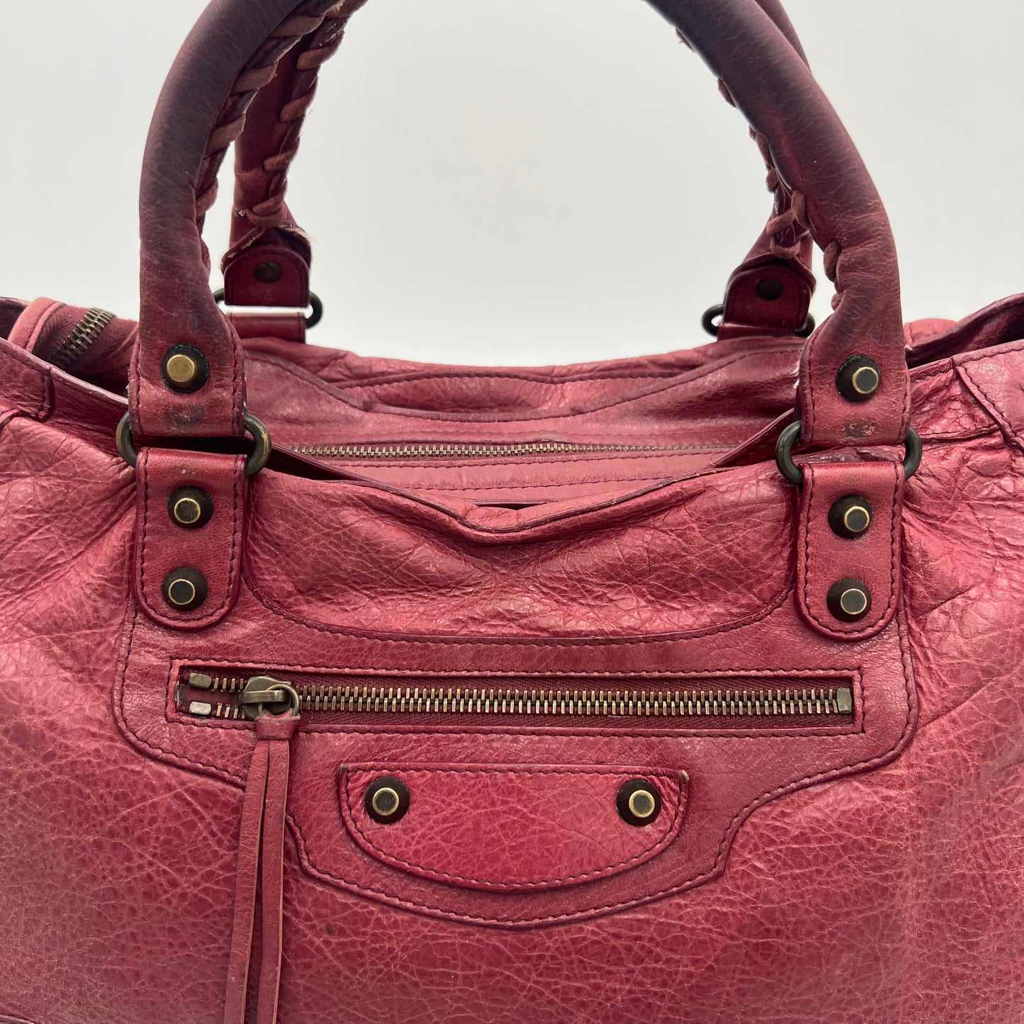 Balenciaga Burgundy Leather Classic City (no mirror)