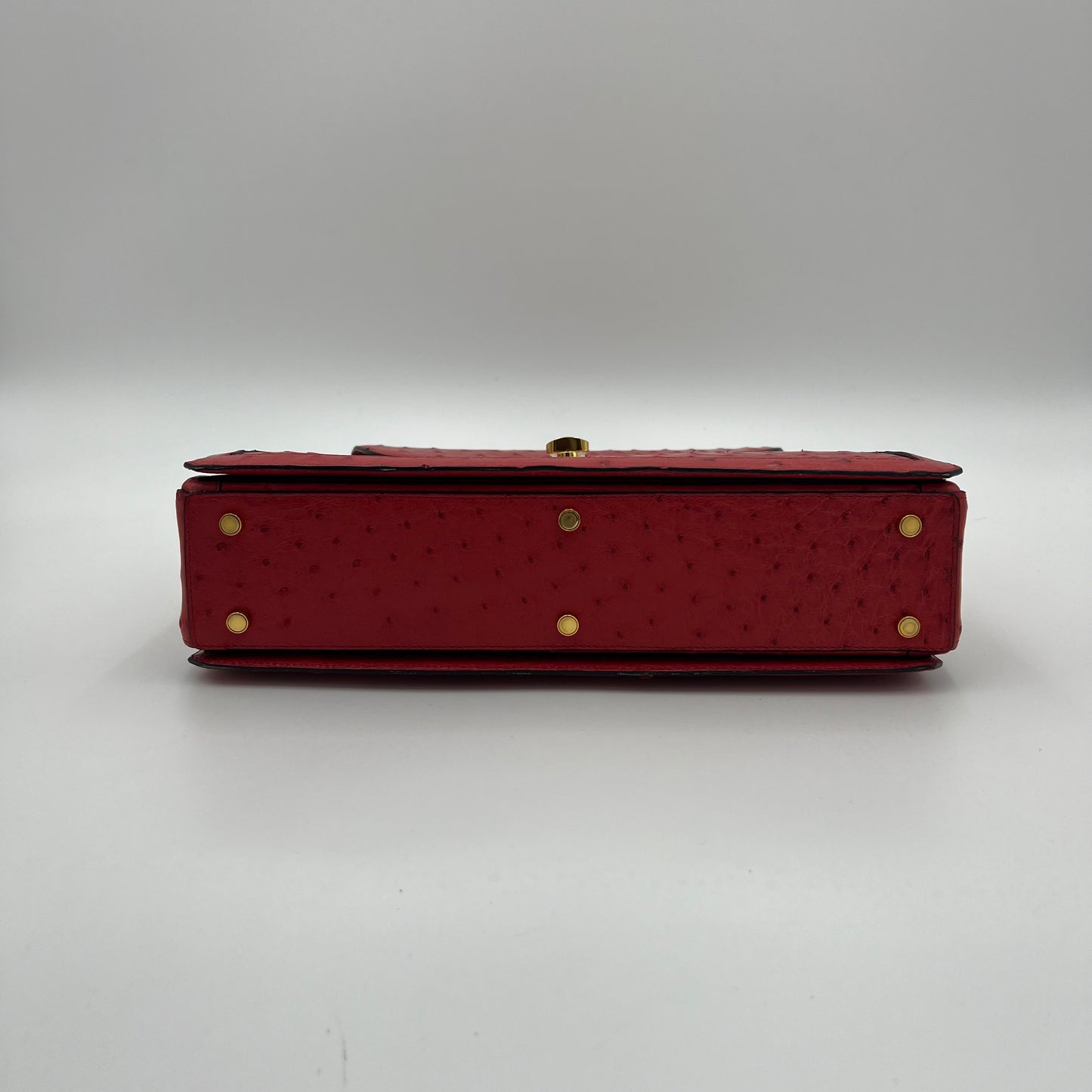Jean Claude Red Ostrich Handbag