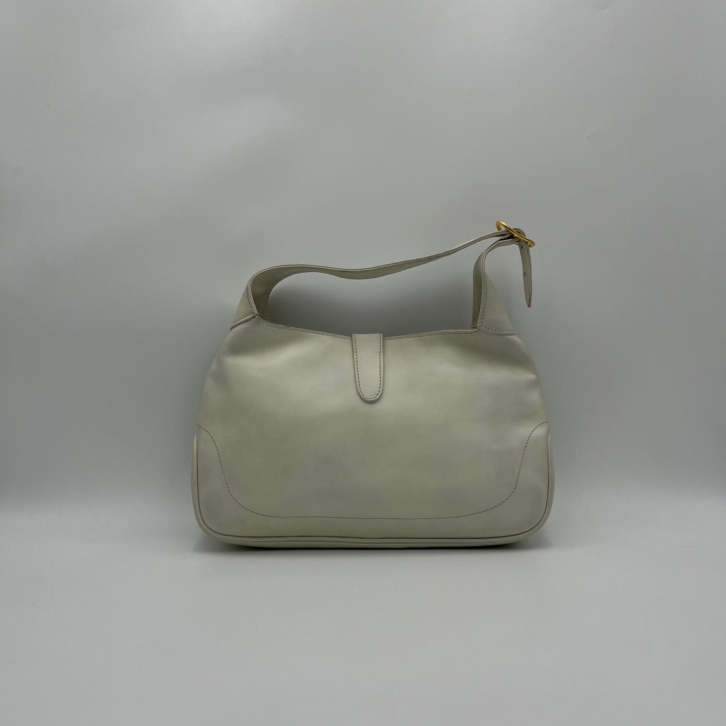 Gucci Vintage White Leather Blue Red Sherryline 1961 Jackie