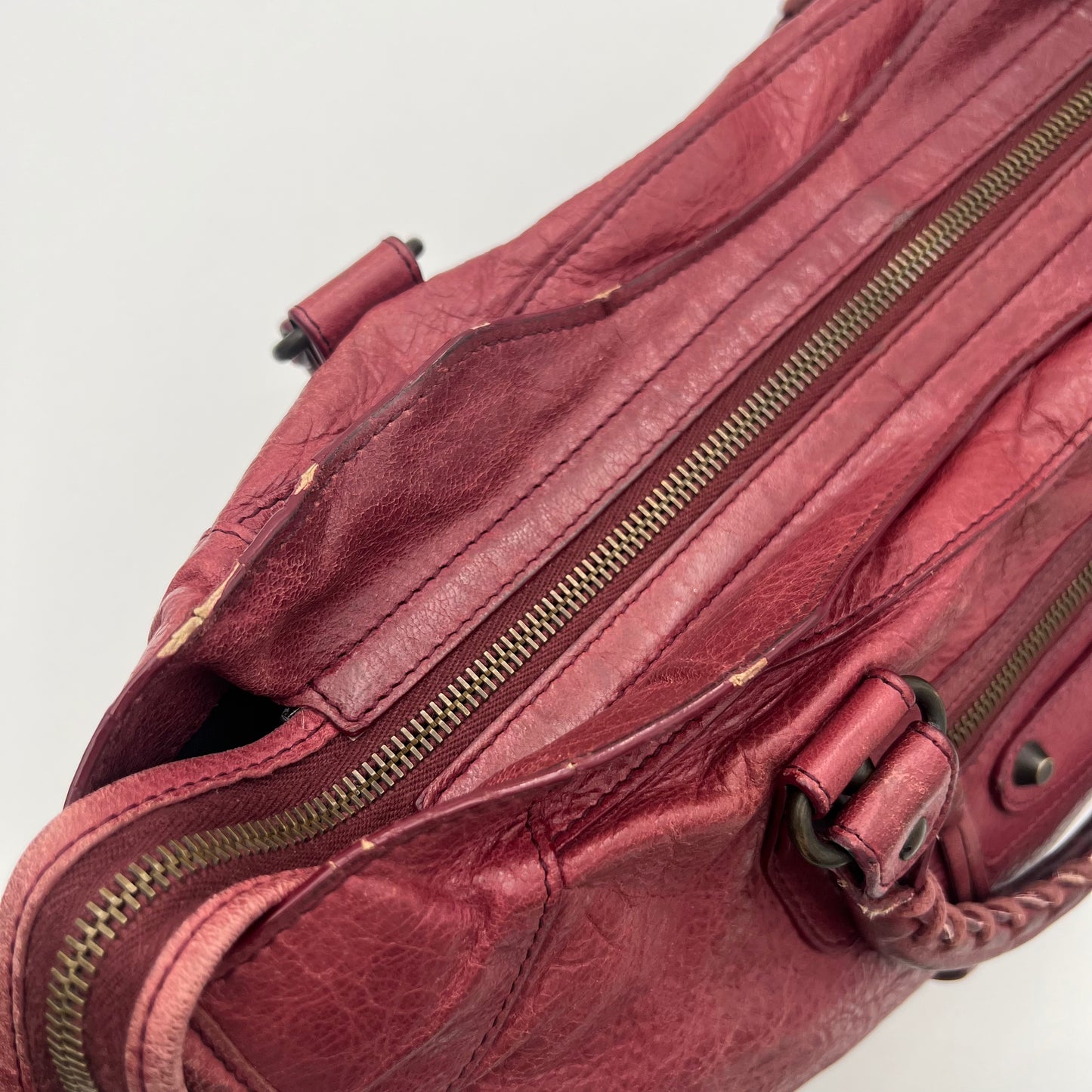 Balenciaga Burgundy Leather Classic City (no mirror)