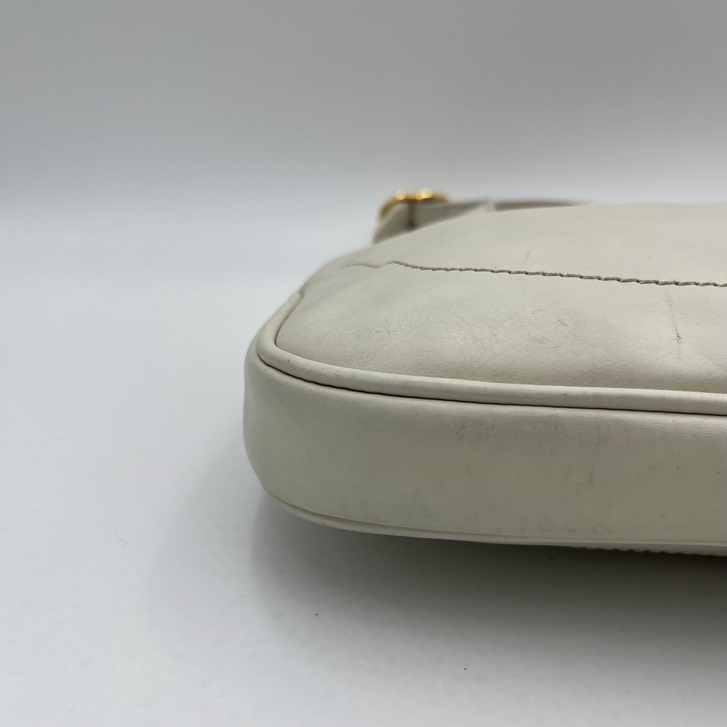Gucci Vintage White Leather Blue Red Sherryline 1961 Jackie