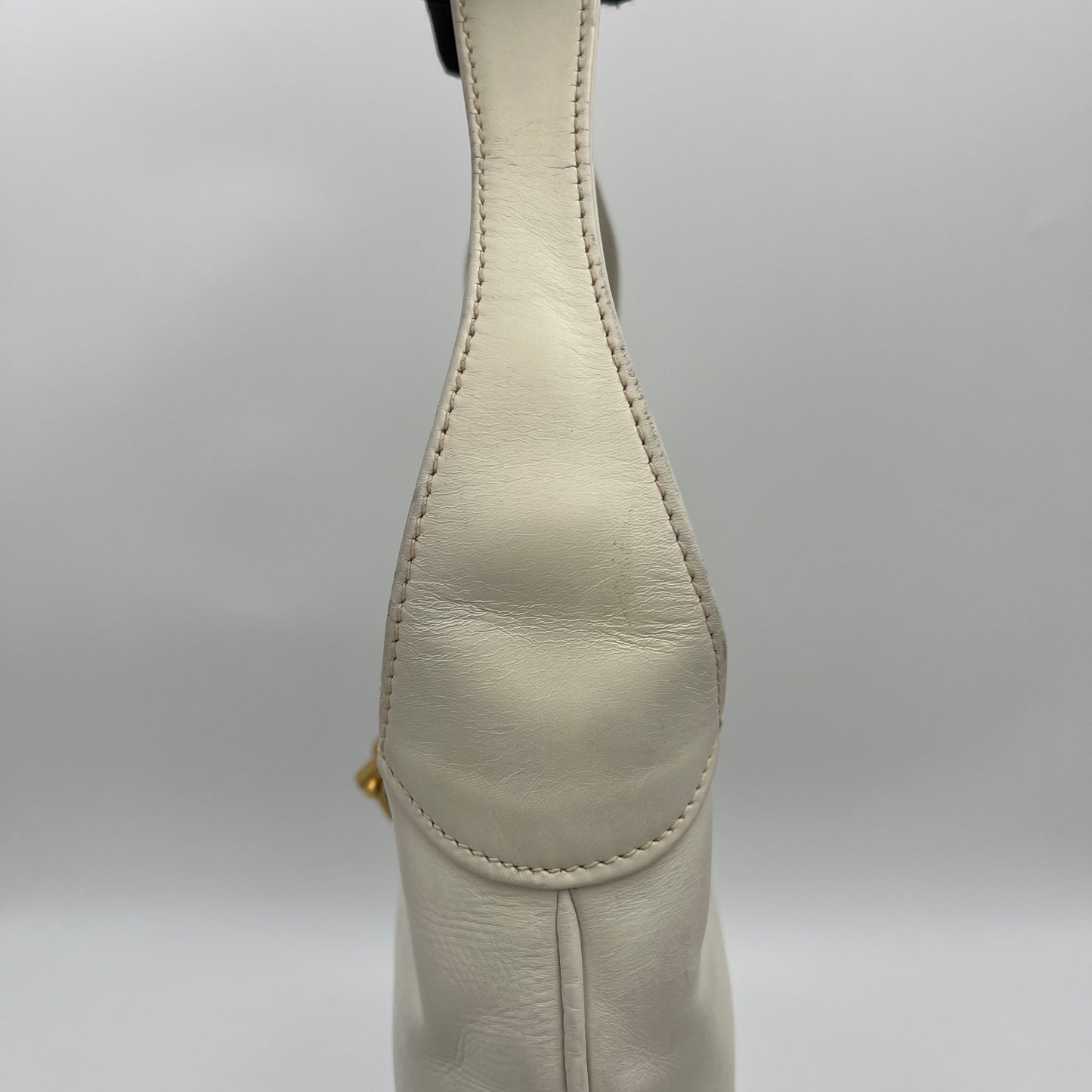 Gucci Vintage White Leather Blue Red Sherryline 1961 Jackie
