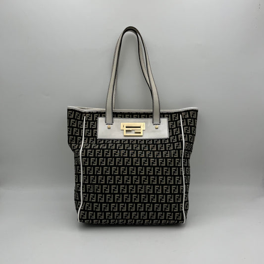 Fendi Zucchino White Leather Tote